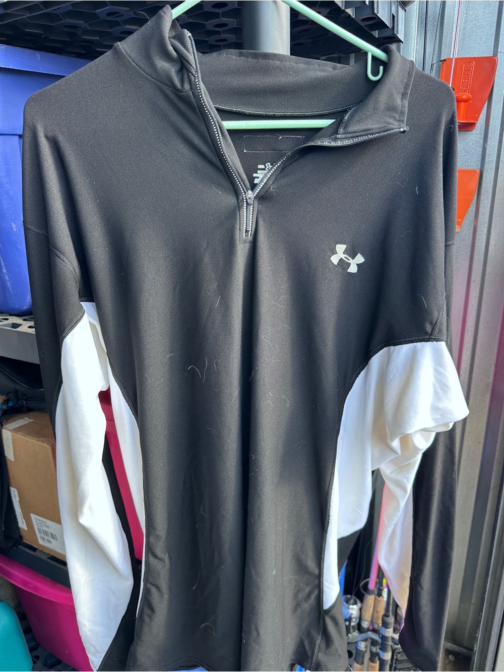Under Armour Black & White Quarter-Zip Performance Pullover